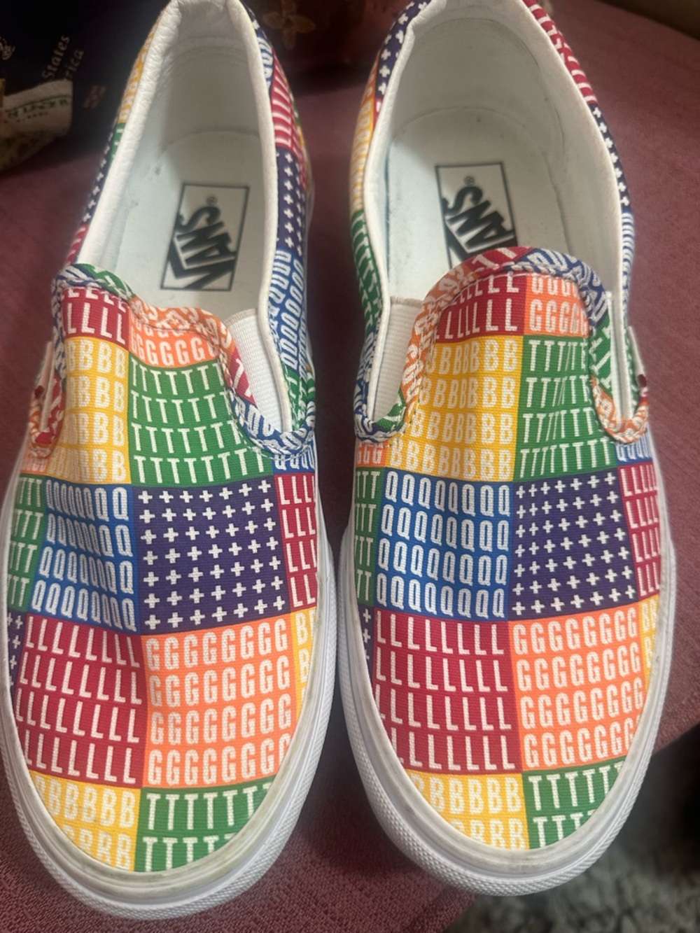 Vans  Multicolor Pride Patchwork Slip-On Sneakers•NWOT